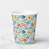 Folk Art Blume Muster 2 Pappbecher (Rückseite)