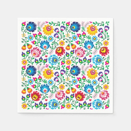 Folk Art Blume Muster 2 Serviette (Vorderseite)