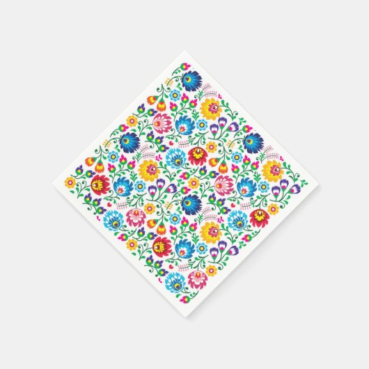 Folk Art Blume Muster 2 Serviette (Ecke)