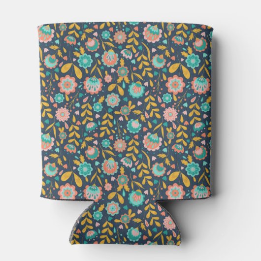 Folk Art Blume Muster Dosenkühler (Rückseite)