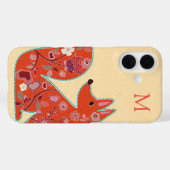 Folk Art Blume Muster Fox Personalisiert Case-Mate iPhone Hülle (Rückseite (Horizontal))