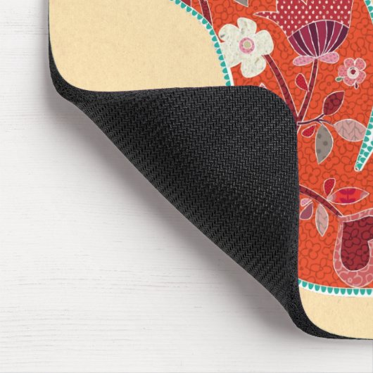 Folk Art Blume Muster Fox Personalisiert Mousepad (Ecke)