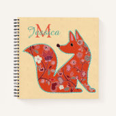 Folk Art Blume Muster Fox Personalisiert Notizblock (Vorderseite)