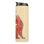 Folk Art Blume Muster Fox Personalisiert Thermosbecher (Nach rechts gedreht)