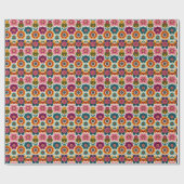 Folk Art Blume Retro BOHO Chic Blumenmuster Geschenkpapier (Flach)
