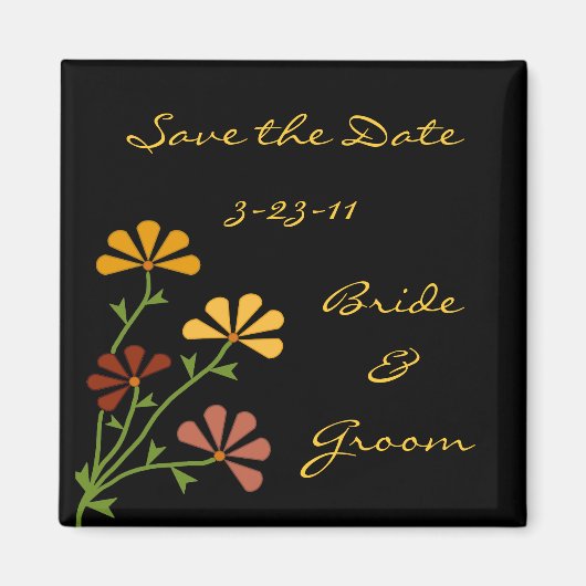 Folk Art-Blume speichern das Datumsfenster Magnet (Vorne)