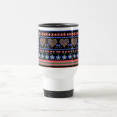 Folk Art Border, Black Non Spill Travel Mug Reisebecher (Mittel)