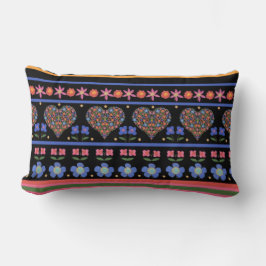 Folk Art Border Lumbar Kissen oder Kissen