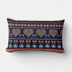 Folk Art Border Lumbar Kissen oder Kissen