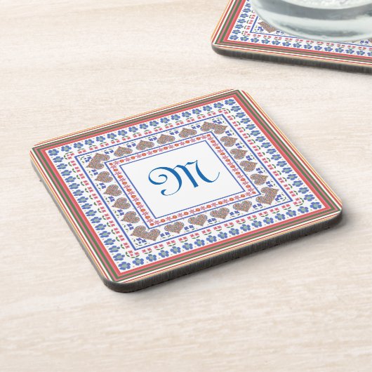 Folk Art Border Set der Untersetzer (Linke Seite)