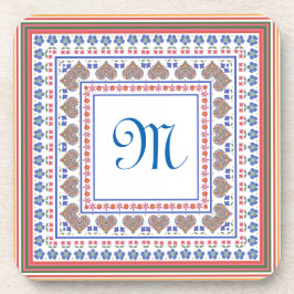 Folk Art Border Set der Untersetzer