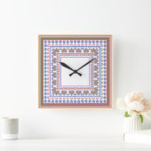 Folk Art Border Square Wall Uhr (Zuhause)