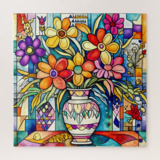 Folk Art Bouquet Puzzle (Vertikal)