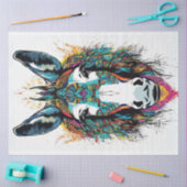 Folk Art Bright Colors Donkey Decoupage Seidenpapier (Basteln)