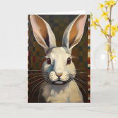 Folk Art Bunny Rabbit Art Blank Card Karte (Gelbe Blume)