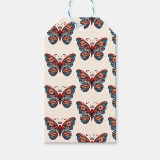 Folk Art Butterfly Geschenkanhänger (Vorderseite)