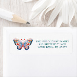Folk Art Butterfly Neues Adressetikett