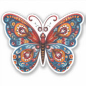 Folk Art Butterfly Sticker (Vorderseite)
