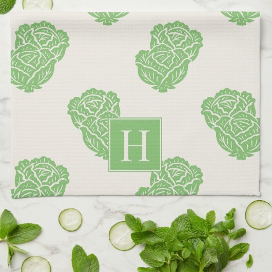 Folk Art Cabbage Scatter Geschirrtuch (Gefaltet)