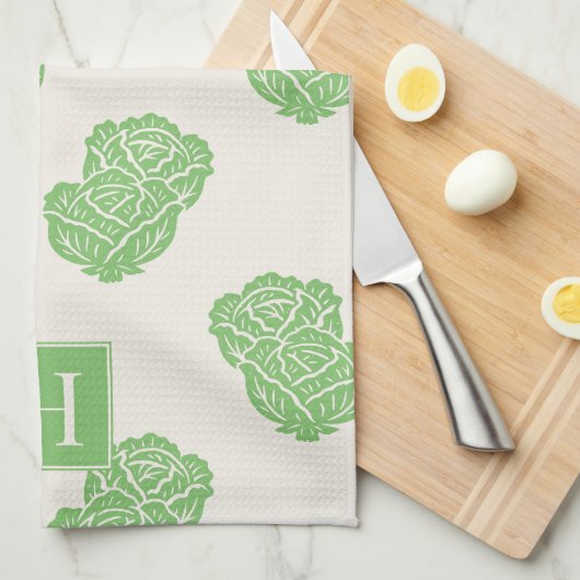Folk Art Cabbage Scatter Geschirrtuch (Viertel Falte)