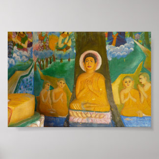 Folk-Art Cambodian Buddha-Bild Poster