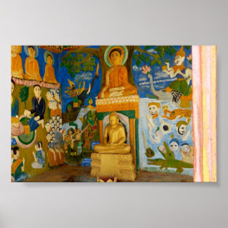 Folk-Art Cambodian Buddha-Bild Poster