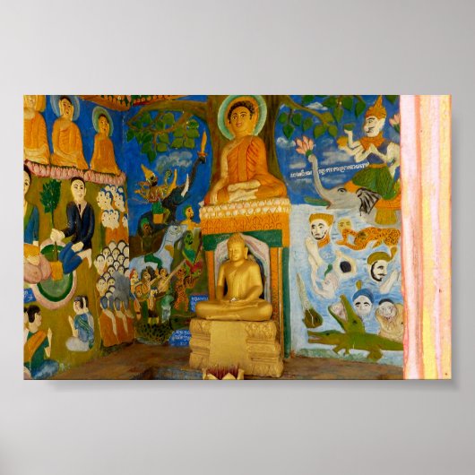 Folk-Art Cambodian Buddha-Bild Poster (Vorne)