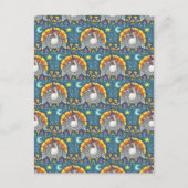 FOLK ART CANDY CORN TURKEY PILGRIM, ERNTEDANK POSTKARTE (Vorderseite)