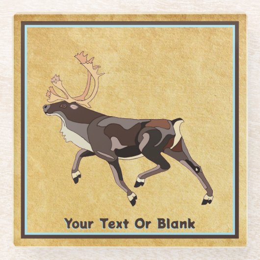 Folk Art Caribbean/Reindeer Glasuntersetzer (Vorderseite)