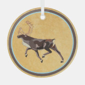 Folk Art Caribbean/Reindeer Ornament Aus Glas (Vorderseite)