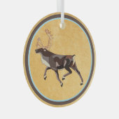 Folk Art Caribbean/Reindeer Ornament Aus Glas (Vorderseite Rechts)