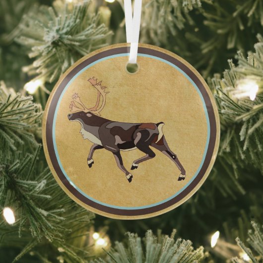 Folk Art Caribbean/Reindeer Ornament Aus Glas (InSitu)
