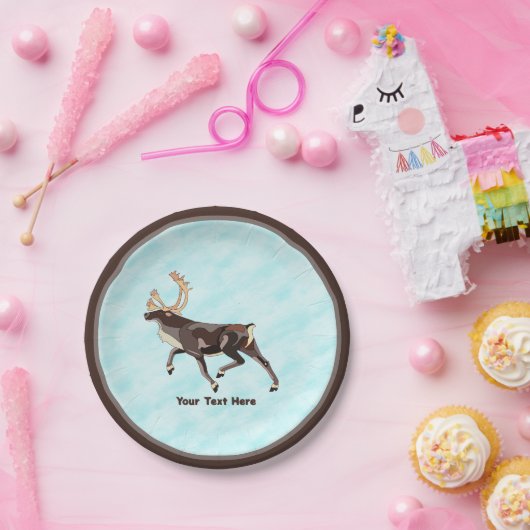 Folk Art Caribbean/Reindeer Pappteller (Party)