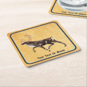 Folk Art Caribbean/Reindeer Rechteckiger Pappuntersetzer (angewinkelt)