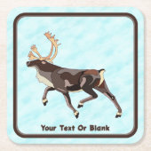 Folk Art Caribbean/Reindeer Rechteckiger Pappuntersetzer (Vorderseite)