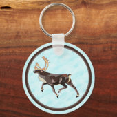Folk Art Caribbean/Reindeer Schlüsselanhänger (Vorderseite)