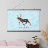 Folk Art Caribbean/Reindeer Wandteppich Mit Holzrahmen (Schlafzimmer)