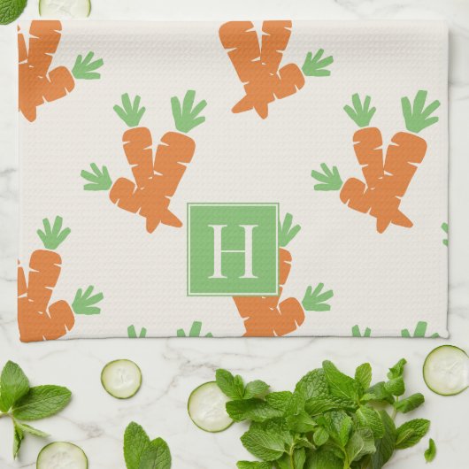 Folk Art Carrot Scatter Geschirrtuch (Gefaltet)