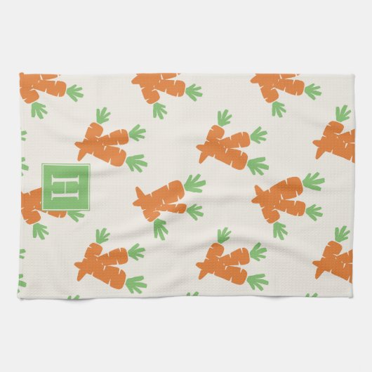 Folk Art Carrot Scatter Geschirrtuch (Horizontal)