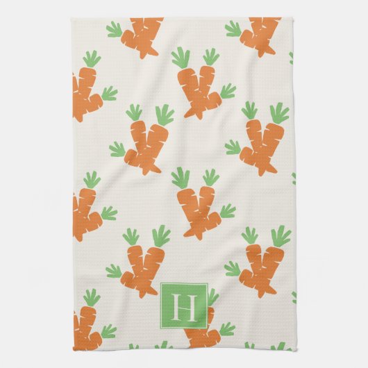 Folk Art Carrot Scatter Geschirrtuch (Vertikal)