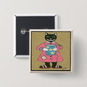 Folk Art CAT Button (Vorne & Hinten)