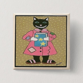 Folk Art CAT Button