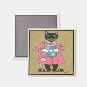 Folk Art CAT Magnet (Vorderseite/Rückseite)