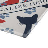 Folk Art Cat Pattern | Farmhouse Kitchen Recipe Schneidebrett (Ecke)