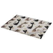 Folk Art Cat Pattern | Farmhouse Kitchen Schneidebrett (Ecke)