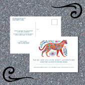 Folk Art Cheetah Moving Ankündigung Postkarte