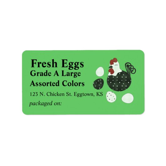 Folk Art Chicken Ei Label Adressaufkleber (Vorne)