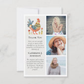 Folk Art Chicken Foto Beileid Beerdigung Dankeskarte (Vorderseite)