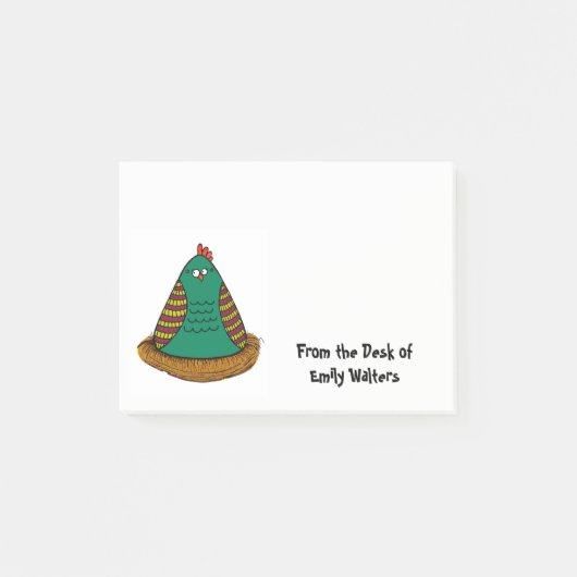 Folk Art Chicken Notepad Post-it Klebezettel (Vorderseite)