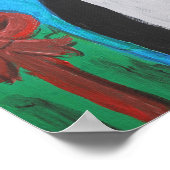 Folk Art Christmas Cat Poster (Ecke)